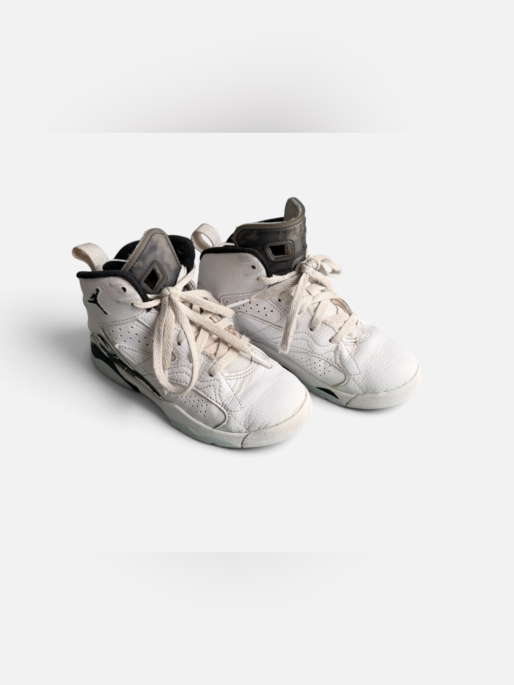 Jordan Kids White and Black High-Top Sneakers